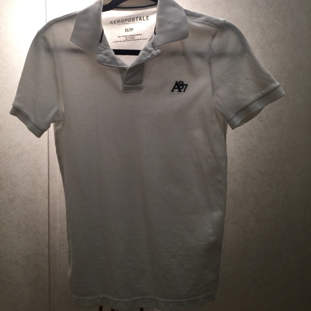 END OF YEAR SALE  Polo AE OUTFITTERS NAVY ON WHITE Mens XS *$ALE *